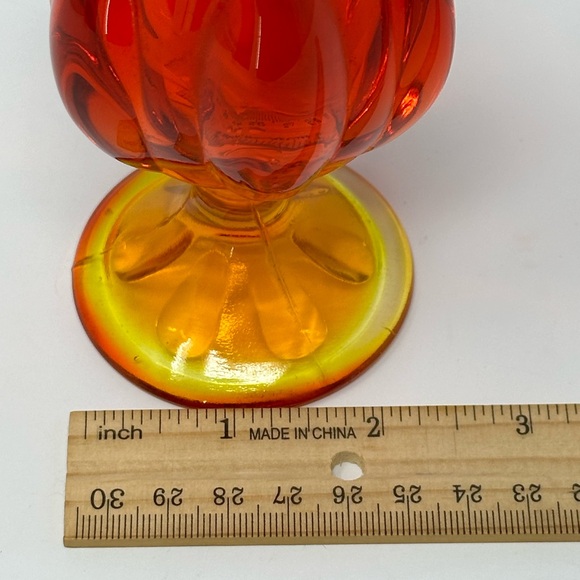 Vintage Viking Glass Amberina 13.5” Swung Vase - Picture 7 of 8